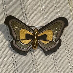 AMITA signed Gold and Black Butterfly Booch